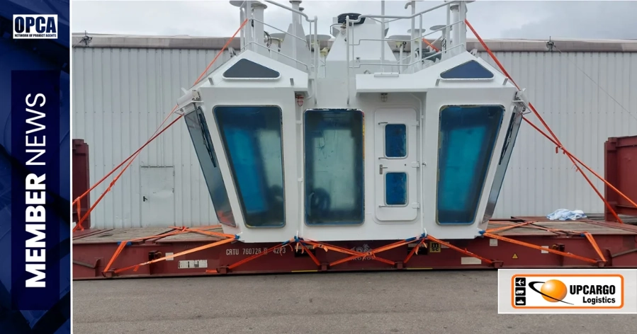 Transport of Tug Boat Bridge Cabin by Up Cargo